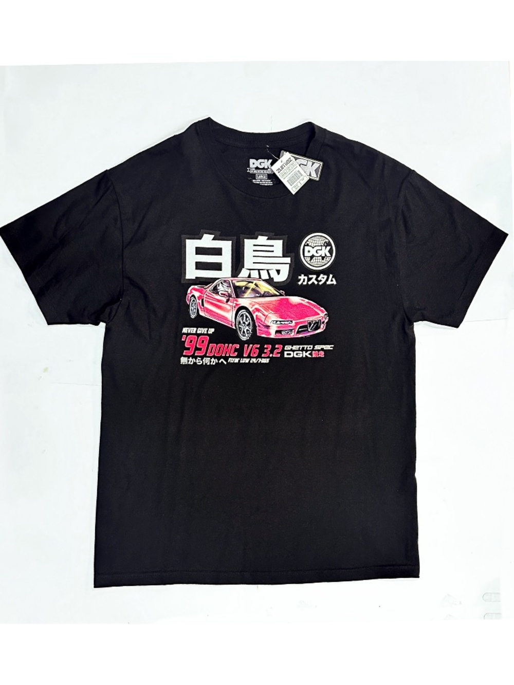 NWT Zumiez DGK Men's Large Black & Red Retro Car Racing T Shirt Asian Japanese